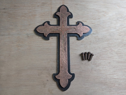 Copper & Steel Fleur de Lis Cross Layered Kit (10 gauge)