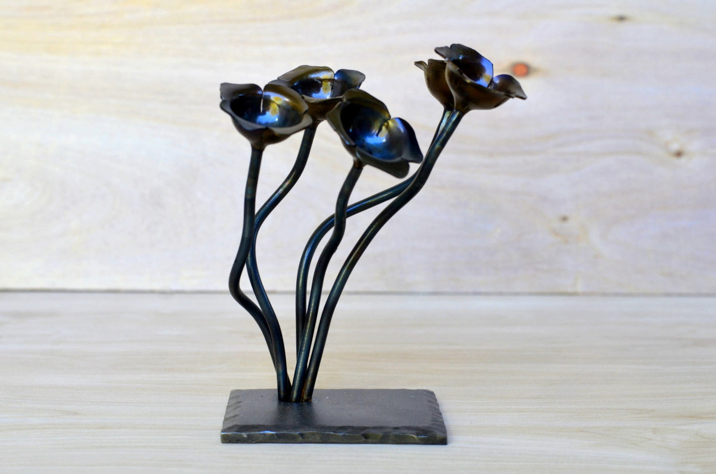 Forged Flower Sculpture *Bundle of Metal Flowers * Metal Flower Bouquet * Metal Flower Art * Anniversary Gifts for Women * Forever Flowers