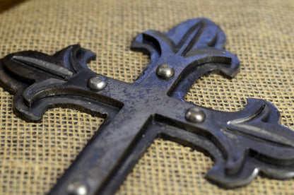 Metal Cross Wall Art // Cross Wall Decor // Iron Cross Wall Decor // Blacksmith Made Hand Forged Cross