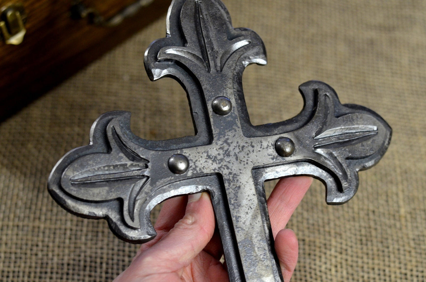 Metal Cross Wall Art // Cross Wall Decor // Iron Cross Wall Decor // Blacksmith Made Hand Forged Cross