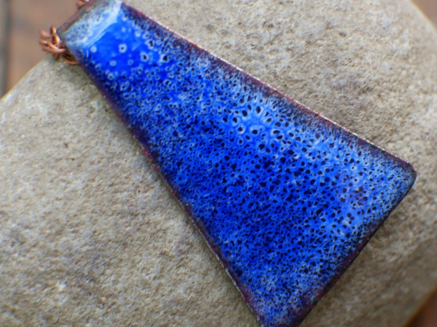 Ocean Necklace * Blue Glass Necklace * Copper Pendant*  Nautical Jewelry * Surfer Jewelry * Gifts for Women * One of a Kind Enamel Pendant