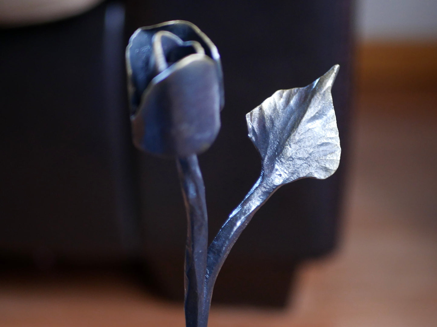 Metal Rose Sculpture * Forged Rose Art * Blacksmith Made * Metal Sculpture Flower * 7 Year Anniversary Gift for Him * Blacksmith Rose