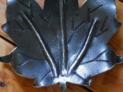 Hand Forged Maple Leaf Bowl * Blacksmith Made Leaf Spoon Rest * Maple Leaf Decor * Hammered Bowl * Handcrafted Steel Dish