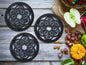 Fancy Trivet Set of 3 * Metal Trivets for Hot Dishes * Black Trivets for Hot Pan *  Hot Plate Holders * Iron Pot Stand * Hot Plate