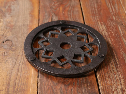 Flower Trivet Set of 3 * Metal Trivets for Hot Dishes * Black Trivets for Hot Pan * Hot Plate Holders * Iron Pot Stand * Hot Plate