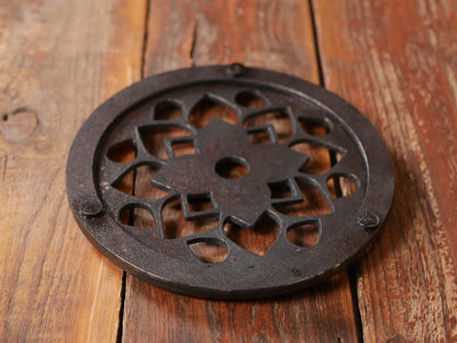 Flower Trivet Set of 3 * Metal Trivets for Hot Dishes * Black Trivets for Hot Pan * Hot Plate Holders * Iron Pot Stand * Hot Plate