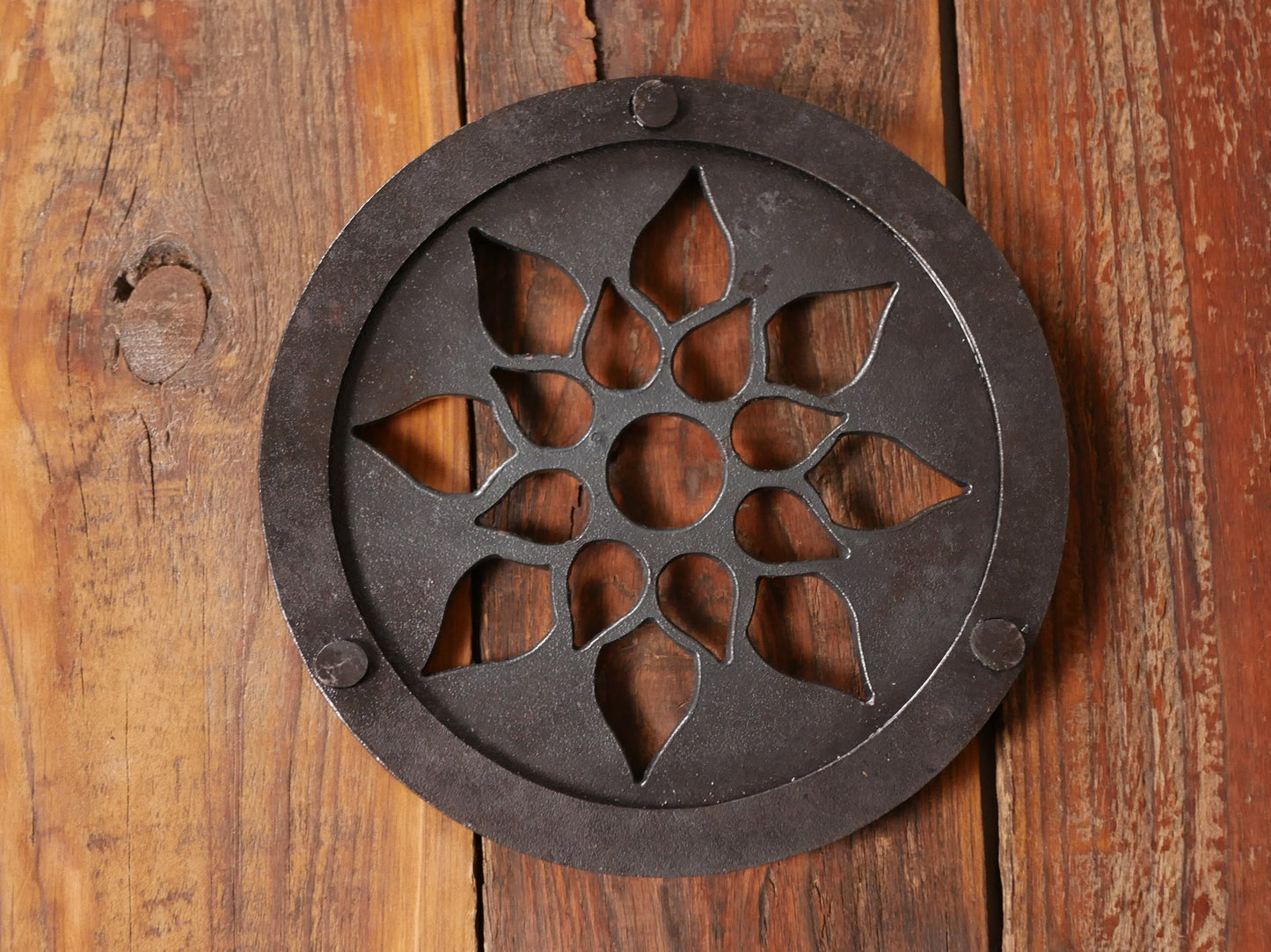 Sunflower Trivet Set of 3 * Metal Trivets for Hot Dishes * Black Trivets for Hot Pan * Hot Plate Holders * Iron Pot Stand * Hot Plate