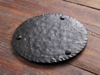 Hammered Trivet * Hand Forged Metal Trivet for Hot Dishes * Black Trivet for Hot Pan * Trivet with Feet * Hot Plate Holder * Iron Pot Stand