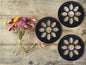 Flower Trivet Set of 3 * Metal Trivets for Hot Dishes * Black Trivets for Hot Pan * Hot Plate Holders * Iron Pot Stand * Hot Plate