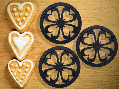 Heart Trivet Set of 3 * Metal Trivets for Hot Dishes * Black Trivets for Hot Pan * Hot Plate Holders * Iron Pot Stand * Hot Plate