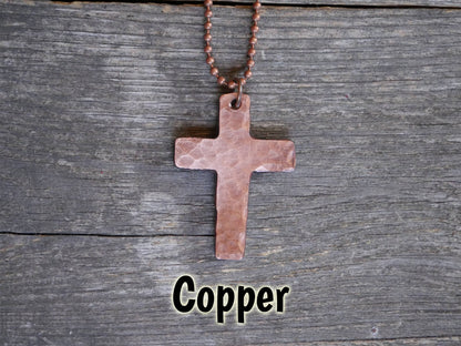 Hand Forged Copper Cross * Hammered Cross Pendant * Christian Gift for Men or Women * Forged Cross Necklace * Handmade Copper Necklace