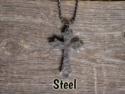 Hand Forged Copper Cross * Hammered Cross Pendant * Christian Gift for Men or Women * Forged Cross Necklace * Handmade Copper Necklace