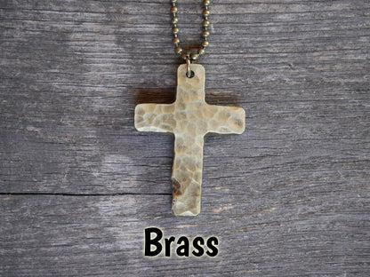 Hand Forged Copper Cross * Hammered Cross Pendant * Christian Gift for Men or Women * Forged Cross Necklace * Handmade Copper Necklace