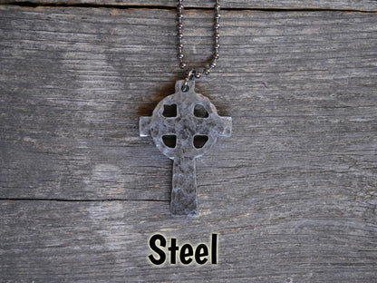 Hand Forged Celtic Cross * Hammered Cross Pendant * Christian Gift for Men or Women * Forged Cross Necklace * Handmade Copper Necklace