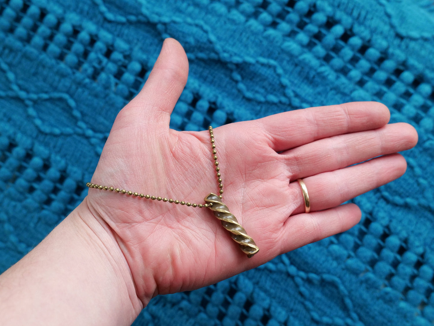 Hand Forged Brass Twist Necklace * 21st Anniversary Gift for Her * Copper Anniversary * Copper Jewelry * 21 Year Anniversary Gift for Her