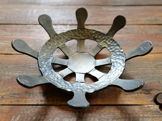 Hand Forged Ships Wheel Bowl * Trinket Dish * Coastal Decor * Beach Home Decor * Gift for Men * Beach House Decor * Gift for Him