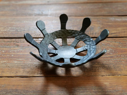 Hand Forged Ships Wheel Bowl * Trinket Dish * Coastal Decor * Beach Home Decor * Gift for Men * Beach House Decor * Gift for Him