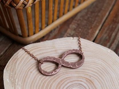 Hammered Infinity Necklaces for Women * Copper Infinity Pendant Necklace* Gift for Her * Copper Anniversary Gift * Anniversary for Her