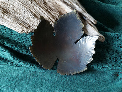 Hammered Grape Leaf Steel Bowl * Wine Gifts * Hand Forged Metal Bowl Blacksmith Made Hammered Dish Gift for Men Steel Gifts * Wine Decor