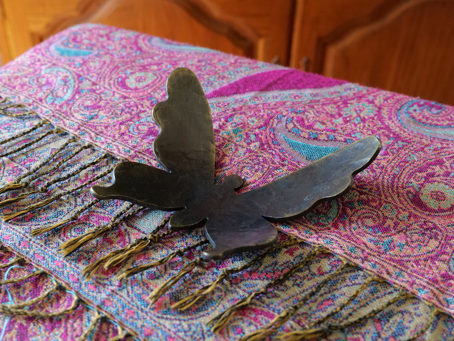 Hammered Butterfly Steel Bowl * Butterfly Decorations * Hand Forged Metal Bowl Blacksmith Made Hammered Dish Gift for Her Steel Gifts Girl