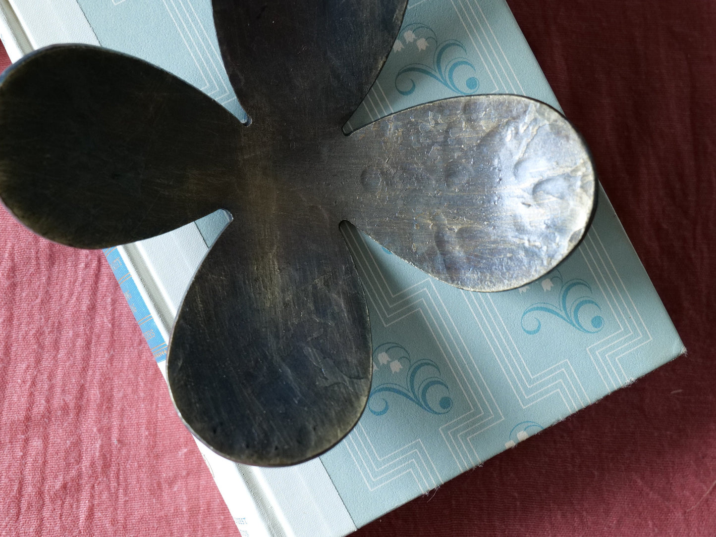 Hammered Flower Steel Bowl * Flower Decor Gifts * Hand Forged Metal Bowl Blacksmith Made Hammered Dish Gift for Mom Steel Gifts for Her