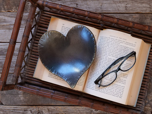 Hammered Heart Steel Bowl * Redbud Leaf Gifts * Hand Forged Metal Bowl Blacksmith Made Hammered Dish Gift for Men Steel Gifts for Her