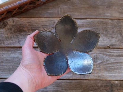 Hammered Flower Steel Bowl * Flower Decor Gifts * Hand Forged Metal Bowl Blacksmith Made Hammered Dish Gift for Mom Steel Gifts for Her