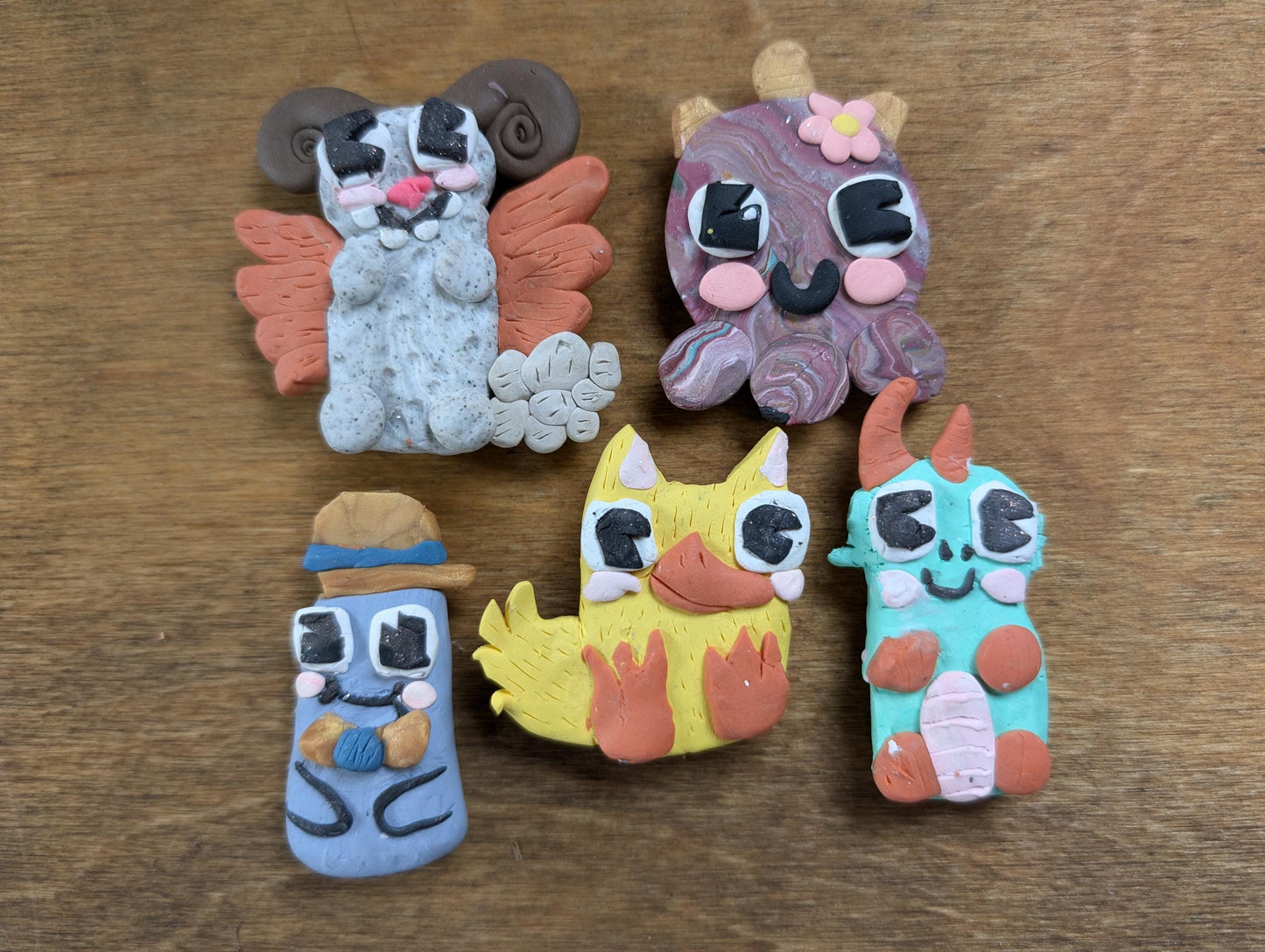 Monster Magnets * Polymer Clay Animal Figurine * Miniature Aliens *  Fridge Figure * Cute Magnets for kids