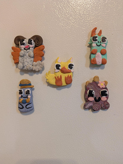 Monster Magnets * Polymer Clay Animal Figurine * Miniature Aliens *  Fridge Figure * Cute Magnets for kids