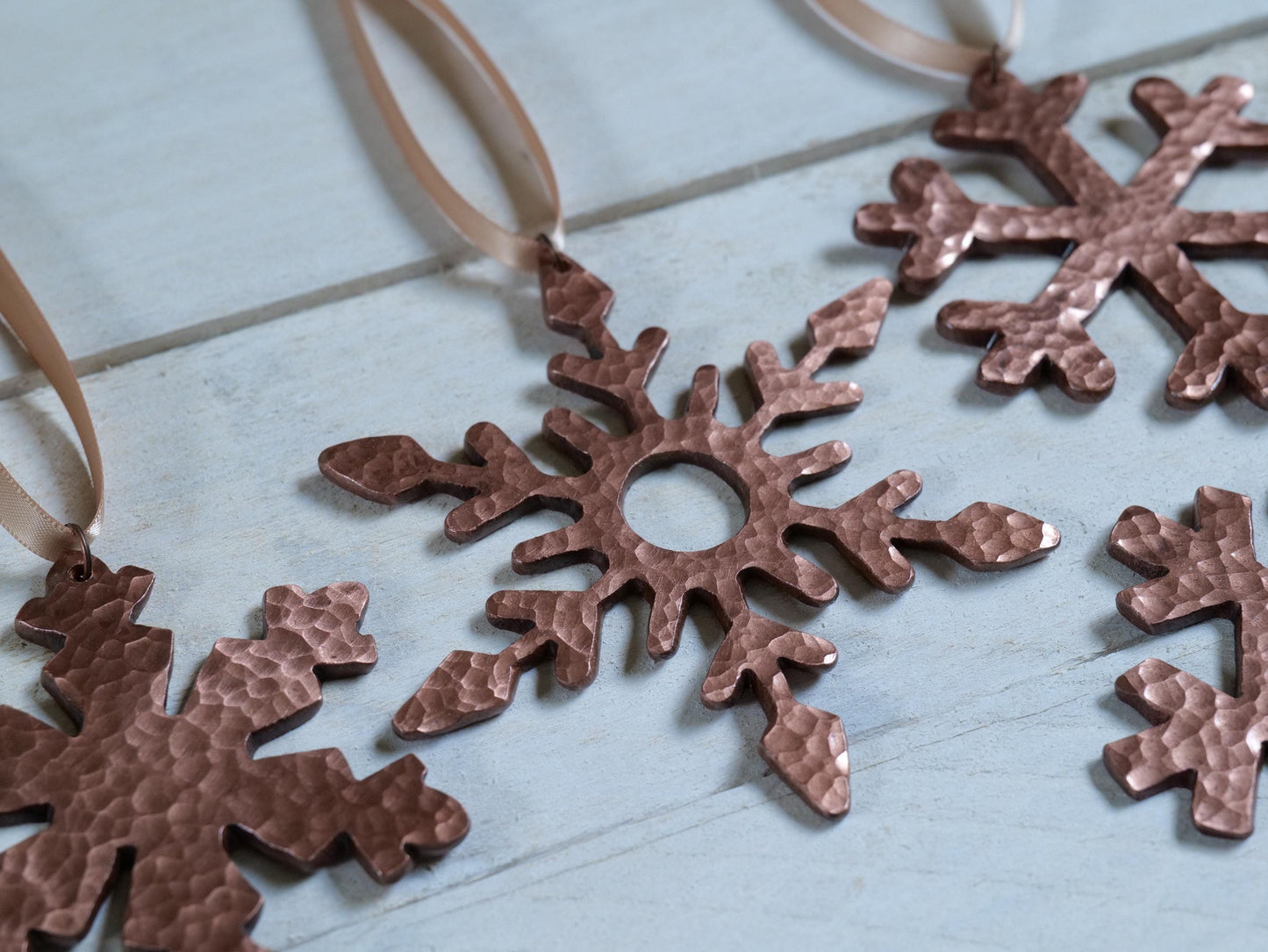 Hand Forged Copper Snowflake Ornament * Christmas Decor * Winter Gifts * Handmade Christmas Ornament * Snow Gifts * Wintery Ornament Gift