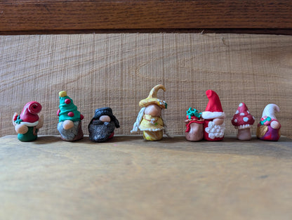 Garden Gnomes for Fairy Garden * Polymer Clay Gnome Figurine * Miniature Gnome * Mini Tiny Terrarium Figure * Mr. & Mrs. Gnomes