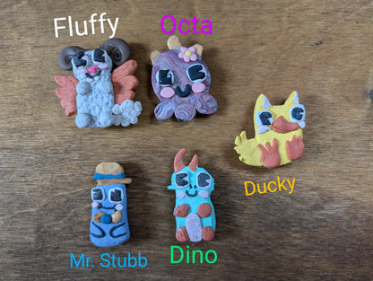 Monster Magnets * Polymer Clay Animal Figurine * Miniature Aliens *  Fridge Figure * Cute Magnets for kids