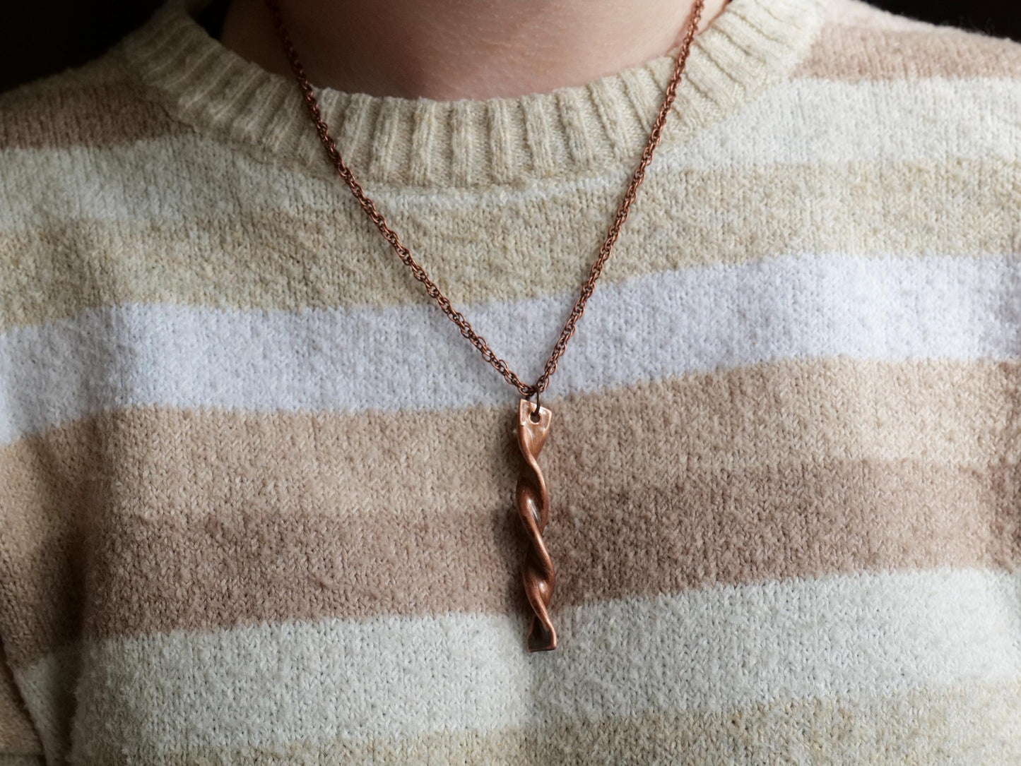 Hand Forged Copper Twist Necklace * 7th Anniversary Gift for Her * Copper Anniversary  * Copper Jewelry *7 Year Anniversary Gift for Her