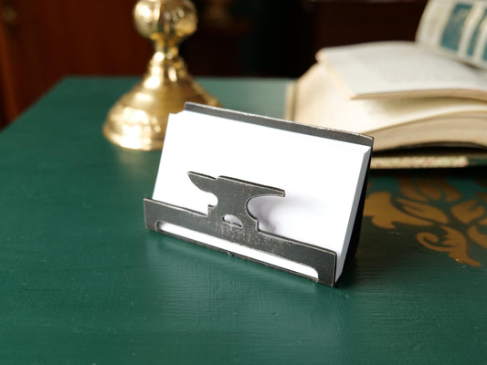 Anvil Business Card Holder for Desk * Business Card Display * Handmade Metal Business Card Holder with Anvil