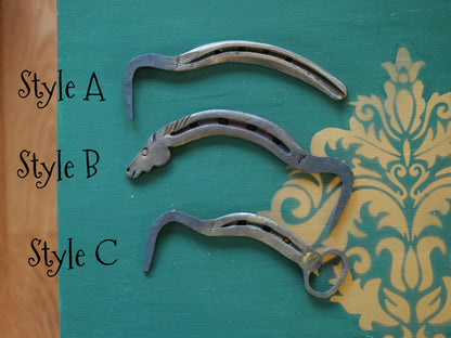 Hand Forged Hoof Pick (Several Styles, One with Horse Head, One with Bottle Opener) Horseshoe Hook Pick Handmade