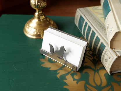 Fox Business Card Holder for Desk * Business Card Display * Handmade Metal Business Card Holder with Fox