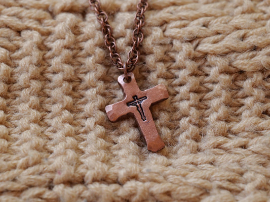 Copper Crucifix Necklace Women * Crucifix Pendant Women * Crucifix Necklace Catholic * Crucifix Cross Pendant * Crucifix Necklace Men