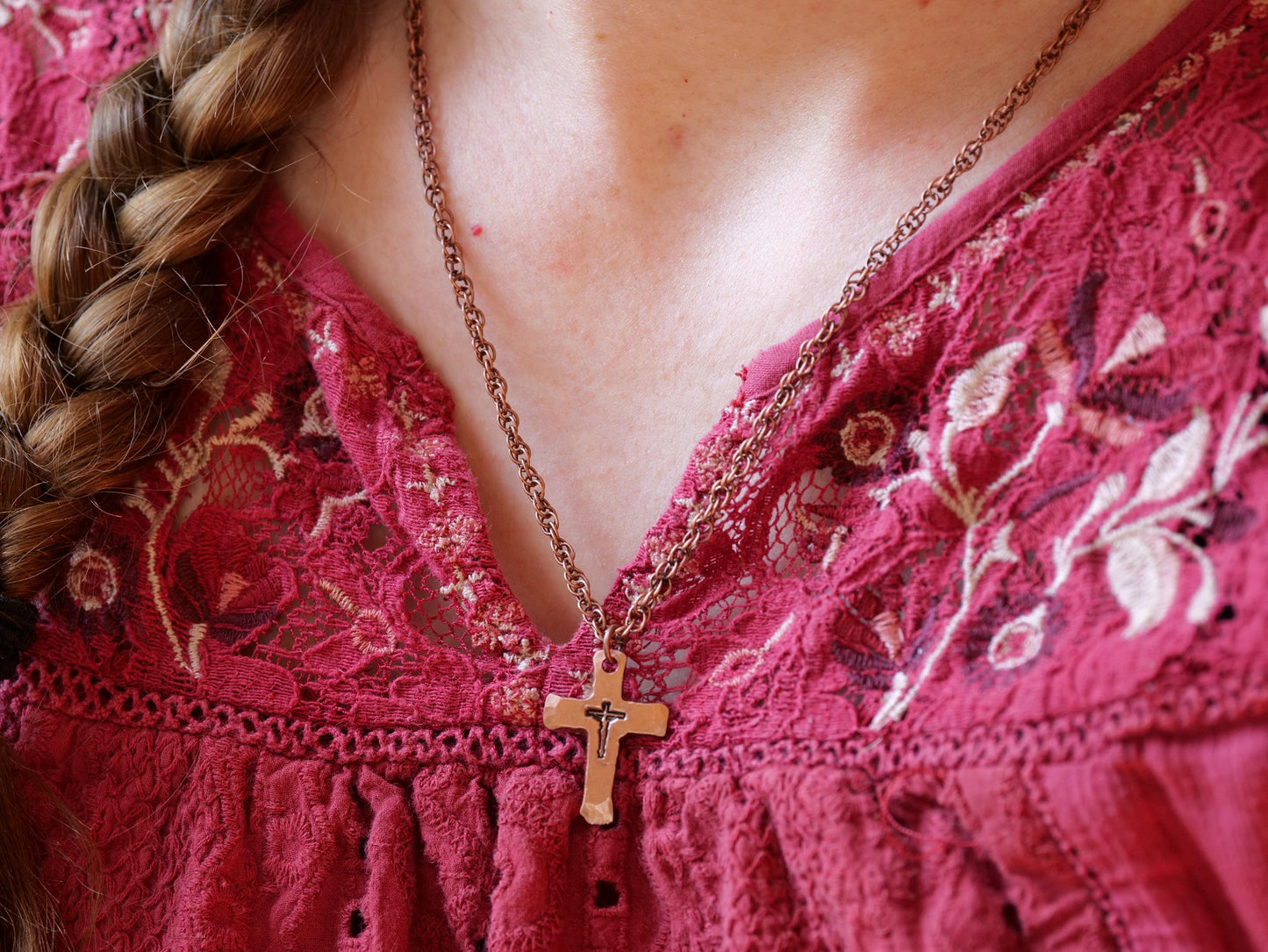 Copper Crucifix Necklace Women * Crucifix Pendant Women * Crucifix Necklace Catholic * Crucifix Cross Pendant * Crucifix Necklace Men