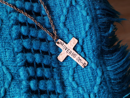 Proverbs 3: 5-6 Necklace * Jesus Necklace * Bible Verse Gifts * Christian Cross Jewelry for Men for Women * Trust in the Lord