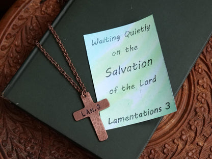 Lamentations 3 Necklace * Salvation Necklace * Bible Verse Gifts * Christian Cross Jewelry for Men for Women * Bible Verse Necklace