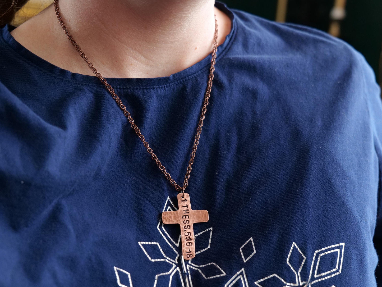 1 Thessalonians 5:16-18 Pendant * Bible Verse Gifts * Christian Cross Jewelry for Men for Women * Rejoice Pray and Give Thanks Necklace