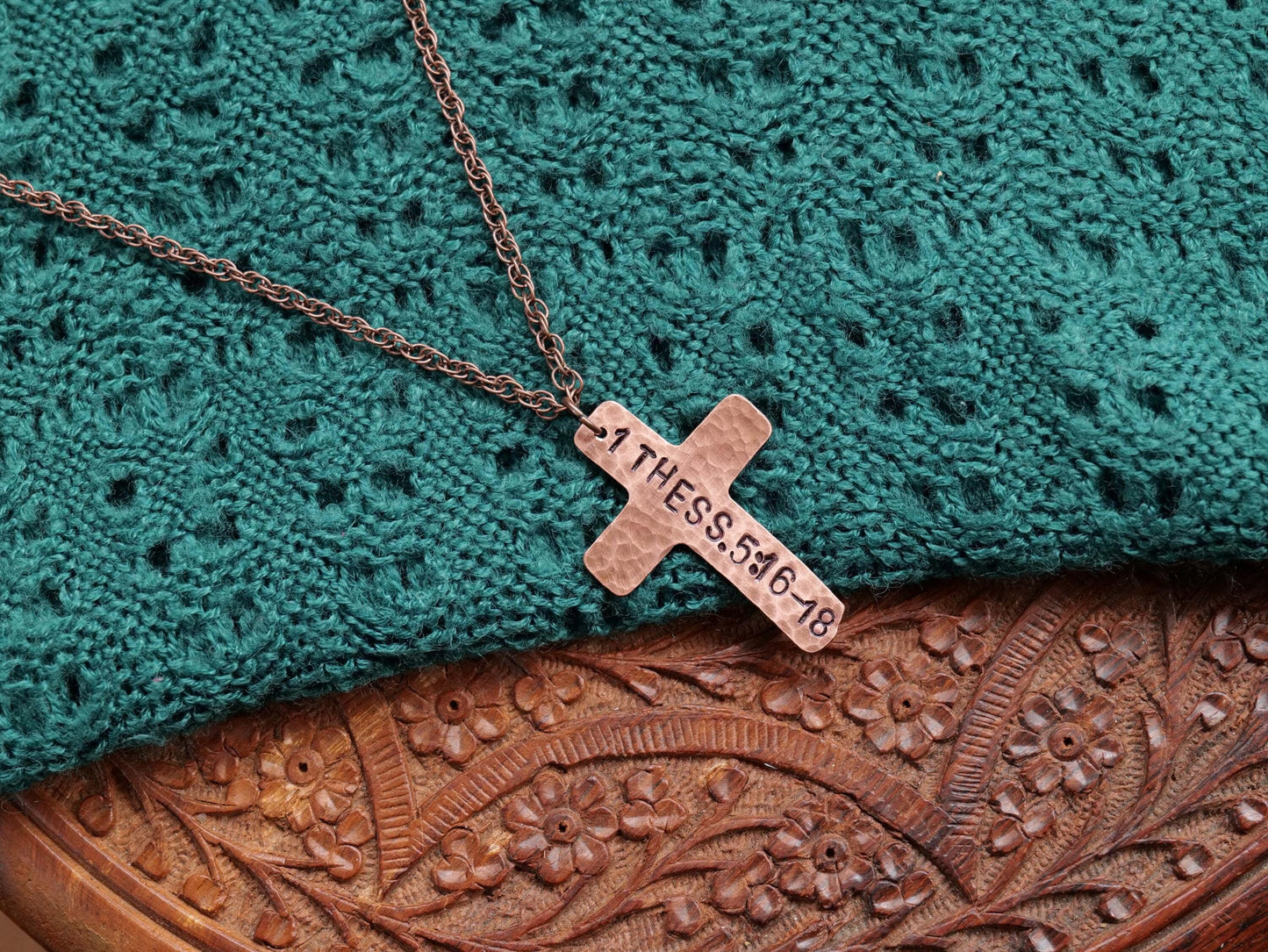 1 Thessalonians 5:16-18 Pendant * Bible Verse Gifts * Christian Cross Jewelry for Men for Women * Rejoice Pray and Give Thanks Necklace