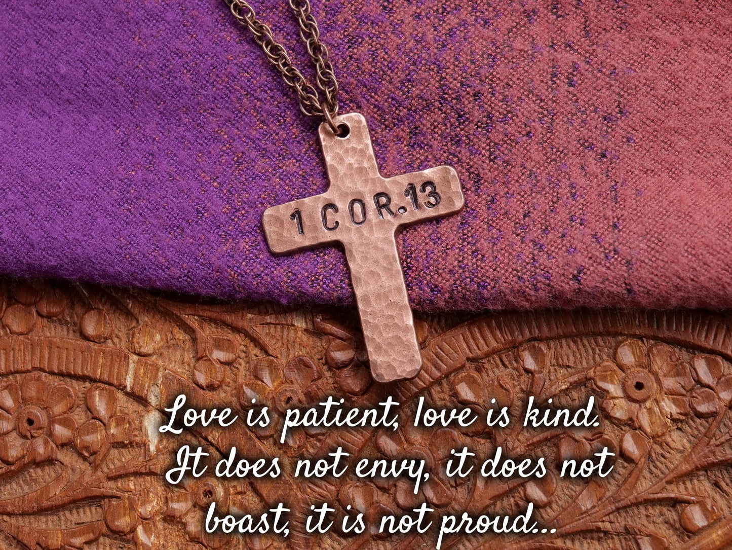 1 Corinthians 13 Necklace * Bible Verse Gifts * Christian Cross Jewelry for Men for Women *Jewelry * Faith Hope Love Pendant