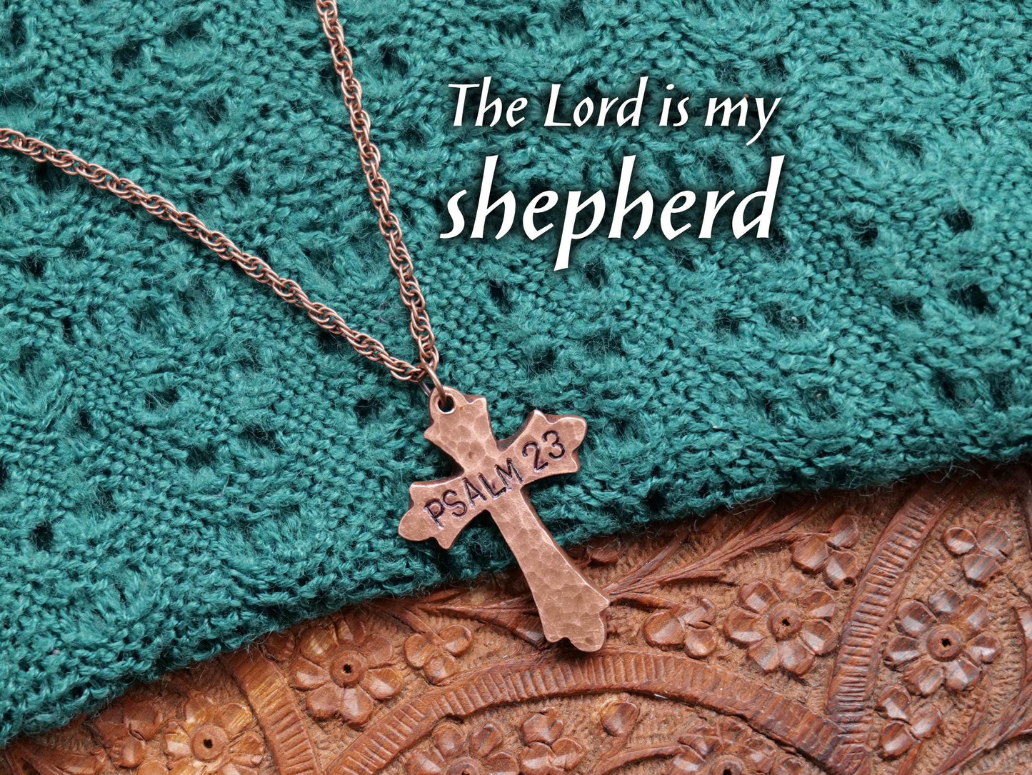 Psalm 23 Necklace * Bible Verse Gifts * Christian Cross Jewelry for Men for Women * Psalm 23 Jewelry * The Lord is my Shepherd Pendant