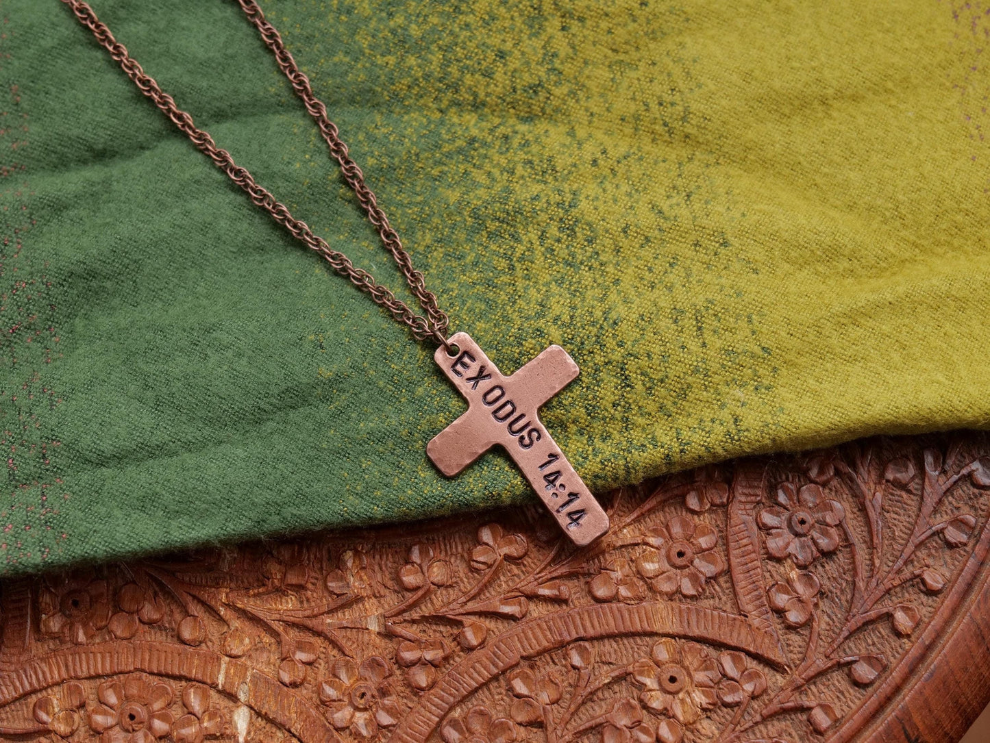 Exodus 14:14 Pendant * Bible Verse Gifts * Christian Cross Jewelry for Men for Women * The Lord will Fight Necklace