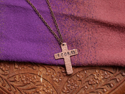 1 Corinthians 13 Necklace * Bible Verse Gifts * Christian Cross Jewelry for Men for Women *Jewelry * Faith Hope Love Pendant