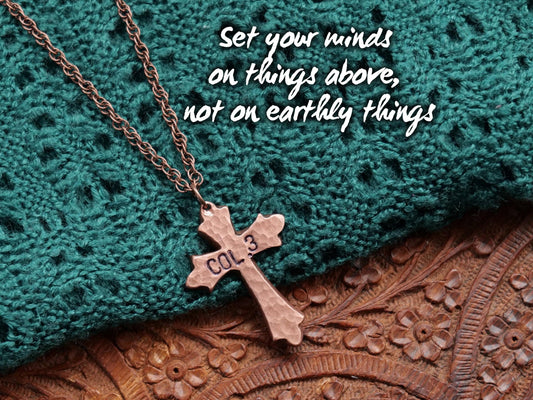 Colossians 3 Necklace * Salvation Necklace * Bible Verse Gifts * Christian Cross Jewelry for Men for Women * Bible Verse Necklace