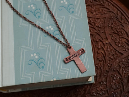 Exodus 20 Necklace * Ten Commandments Necklace * Bible Verse Gifts * Christian Cross Jewelry for Men for Women * 10 Commandments