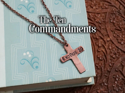 Exodus 20 Necklace * Ten Commandments Necklace * Bible Verse Gifts * Christian Cross Jewelry for Men for Women * 10 Commandments