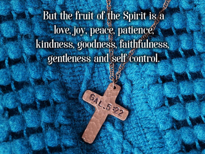 Galatians 5:22 Necklace * Jesus Necklace * Bible Verse Gifts * Christian Cross Jewelry for Men for Women * Fruit of the Spirit